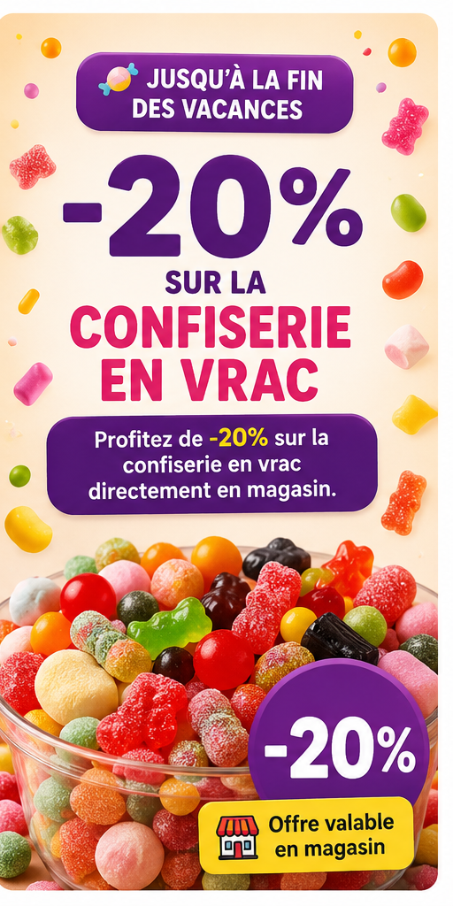 -20% sur la confiserie en vrac